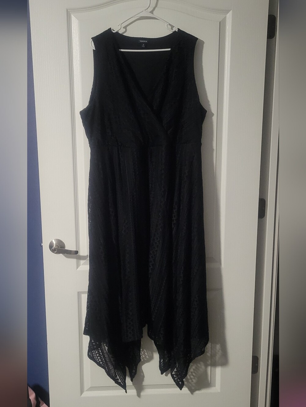 Torrid Black Sleeveless Asymmetrical Lace Dress